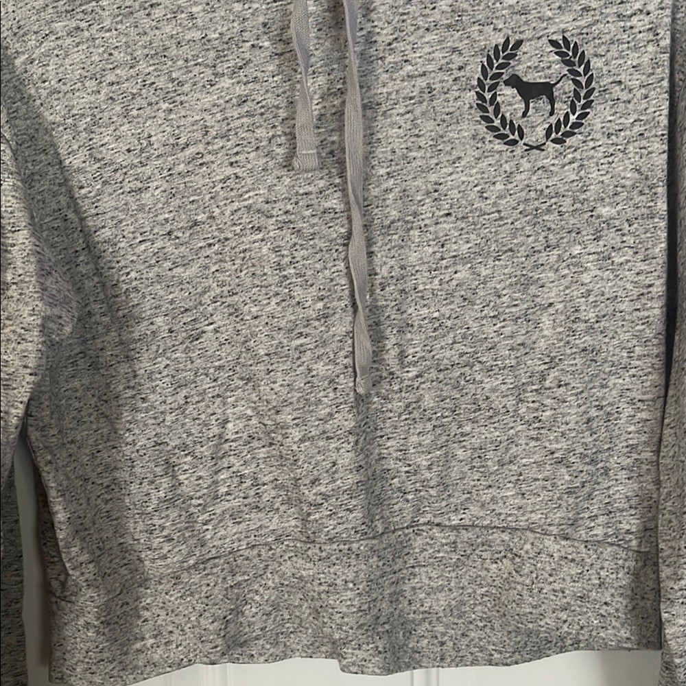 PINK Victoria's Secret Gray logo crop long sleeve hoodie top and Stylish XS - Picture 11 of 12